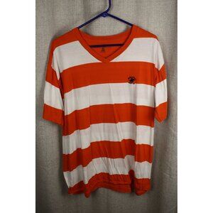 Beverly Hills Polo Club Men's Orange and White Striped Shirt XXL